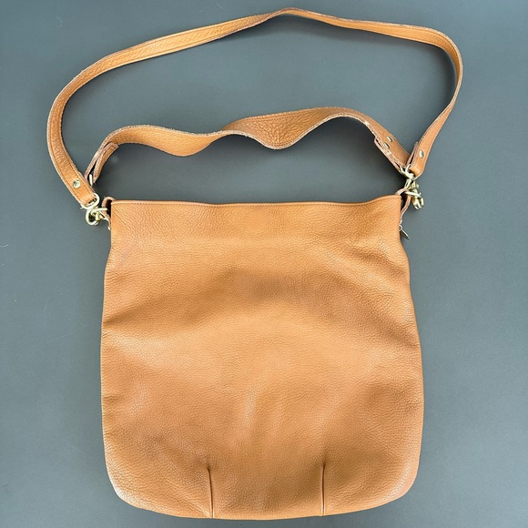 Clare V. Veronique Crossbody Tote Bag Tan Pebble Leather - Picture 9 of 15